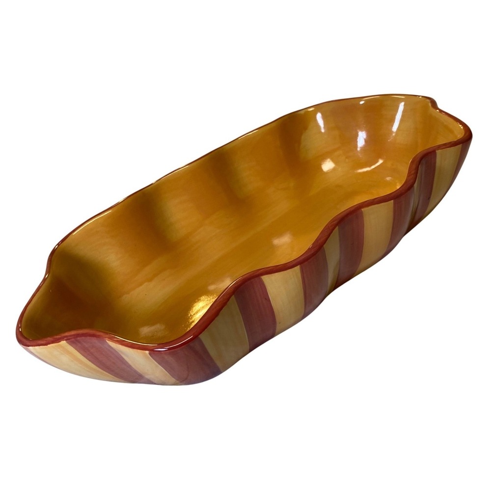 Gail Pittman Southern Living At Home Siena Ruffled Serving‎ Canoe Bowl 11"